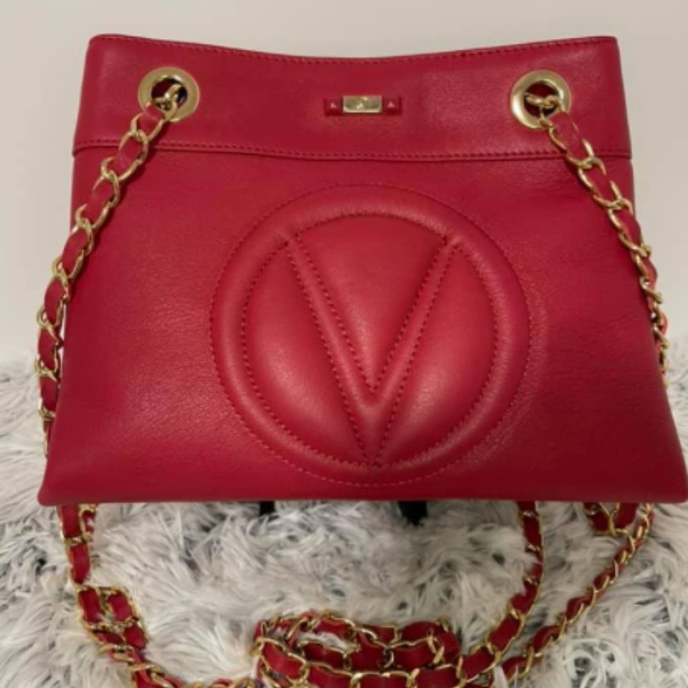 Valentino Rita Leather Logo Shoulder Bag